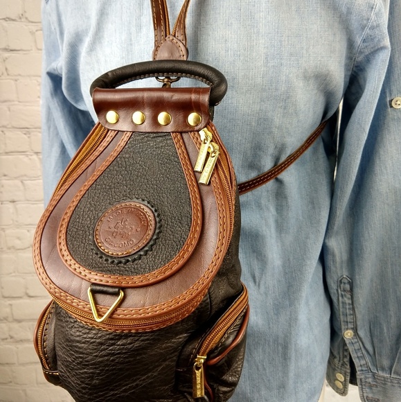 Vintage Handbags - Vintage Giacomo Italy mini sling backpack XS